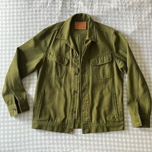 Taylor Stitch Olive Herringbone Long-Haul Jacket
